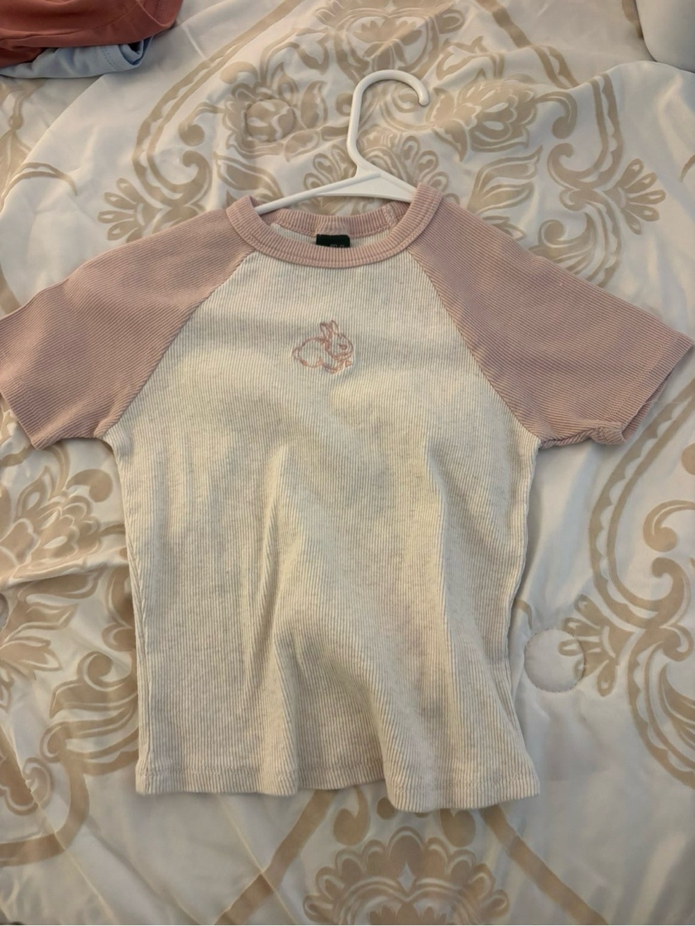 wild fable Pink Sleeve Raglan Tee with Cream Body